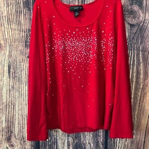 DKNY Red Sequin Women's Top